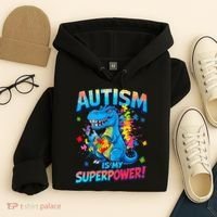 Autism Is My Superpower Dinosaur Autism Awareness Hoodie thumb 4
