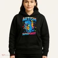 Autism Is My Superpower Dinosaur Autism Awareness Hoodie thumb 5
