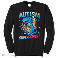 Autism Is My Superpower Dinosaur Autism Awareness Sweatshirt thumb 0
