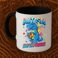 Autism Is My Superpower Dinosaur Autism Awareness Coffee Mug thumb 2