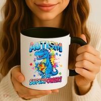 Autism Is My Superpower Dinosaur Autism Awareness Coffee Mug thumb 3