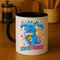 Autism Is My Superpower Dinosaur Autism Awareness Coffee Mug thumb 4
