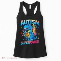Autism Is My Superpower Dinosaur Autism Awareness Women's Tank Top thumb 0