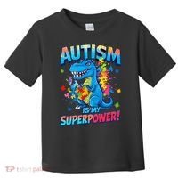 Autism Is My Superpower Dinosaur Autism Awareness Toddler T-Shirt thumb 0