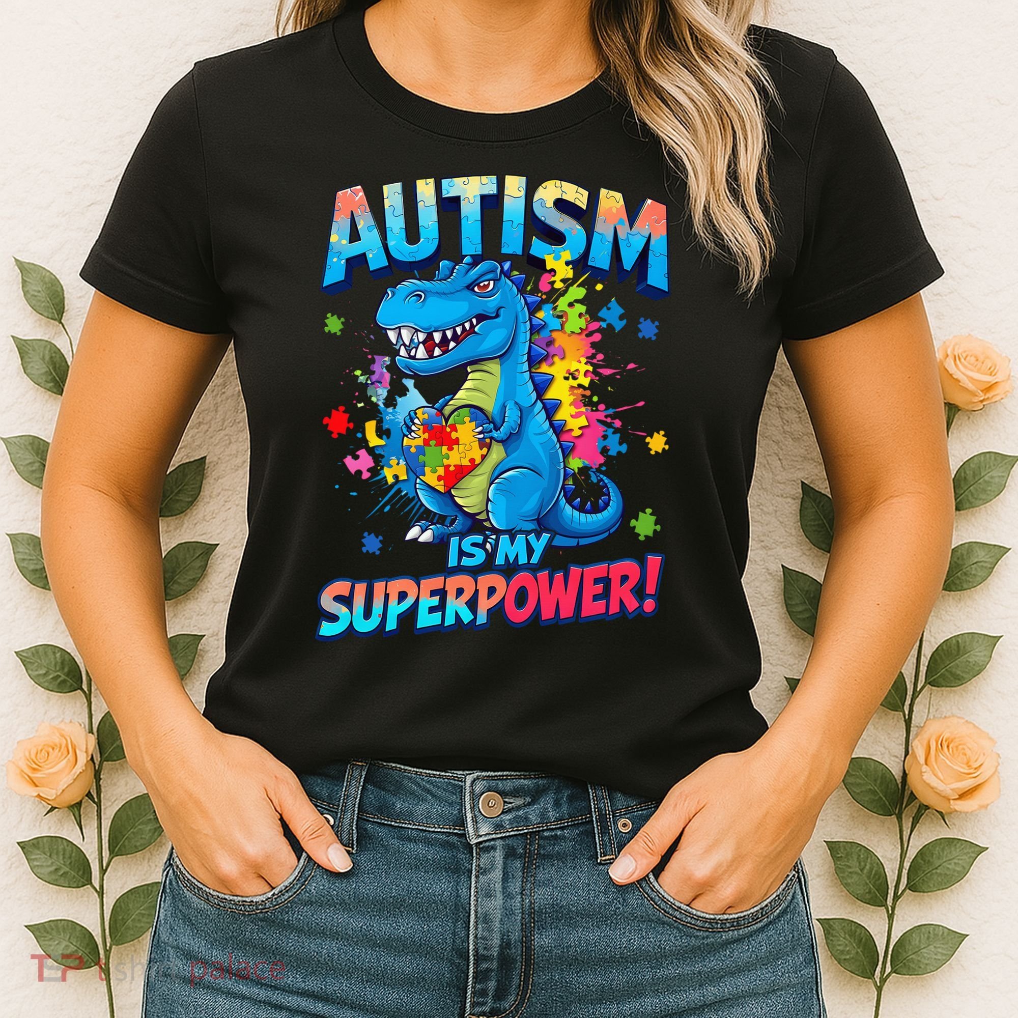 Autism Is My Superpower Dinosaur Autism Awareness Women's T-Shirt