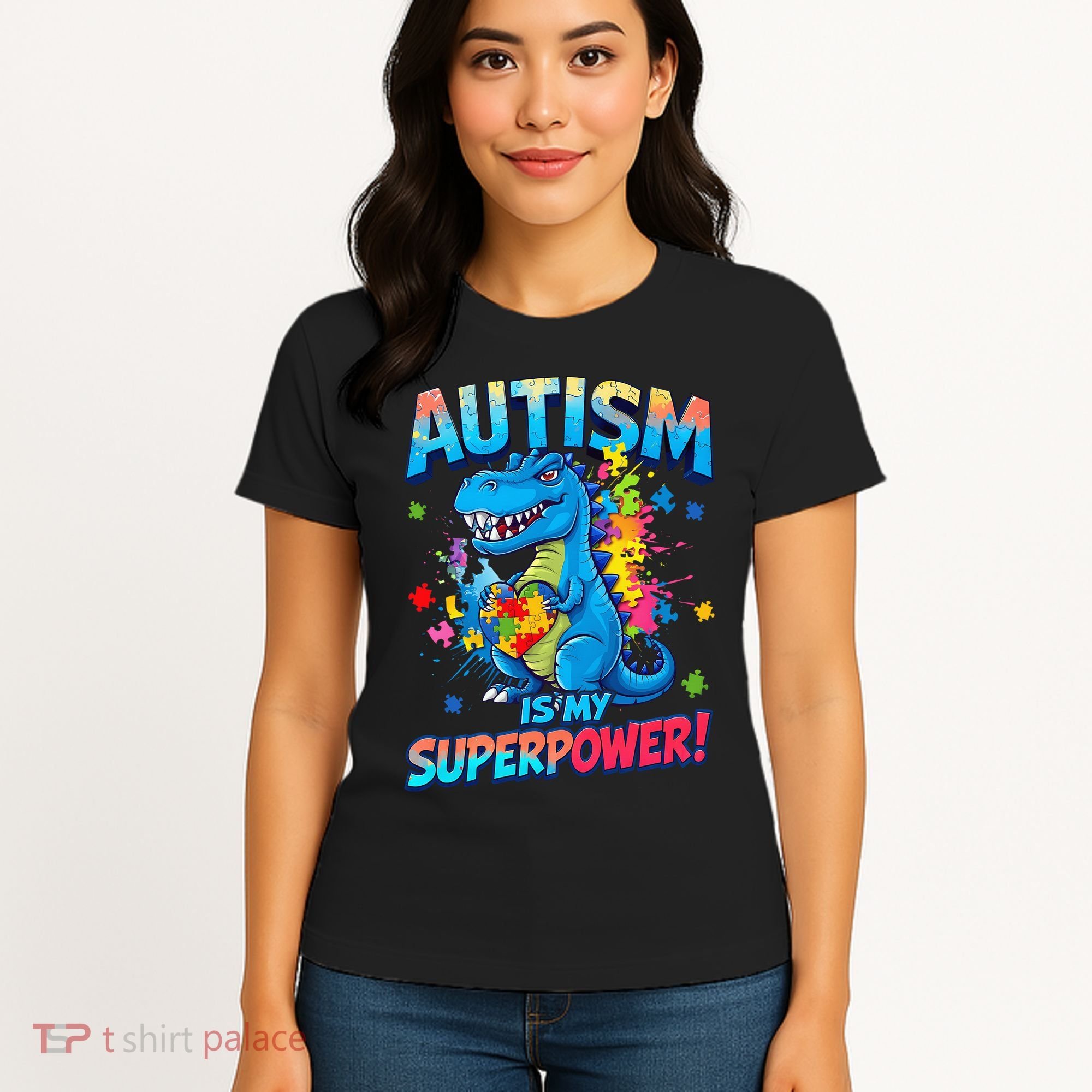 Autism Is My Superpower Dinosaur Autism Awareness Women's T-Shirt