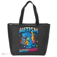 Autism Is My Superpower Dinosaur Autism Awareness Tote Bag thumb 0
