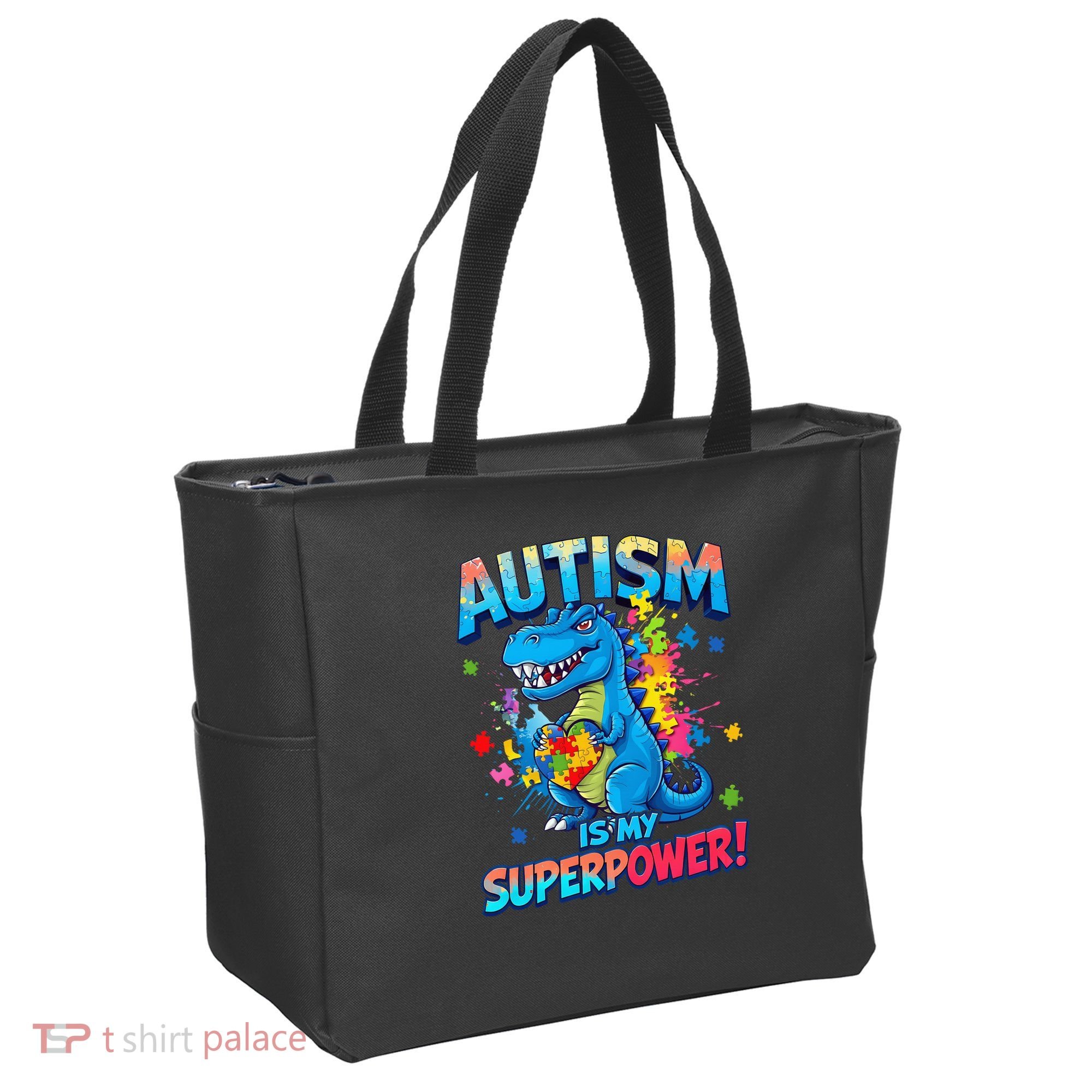 Autism Is My Superpower Dinosaur Autism Awareness Tote Bag
