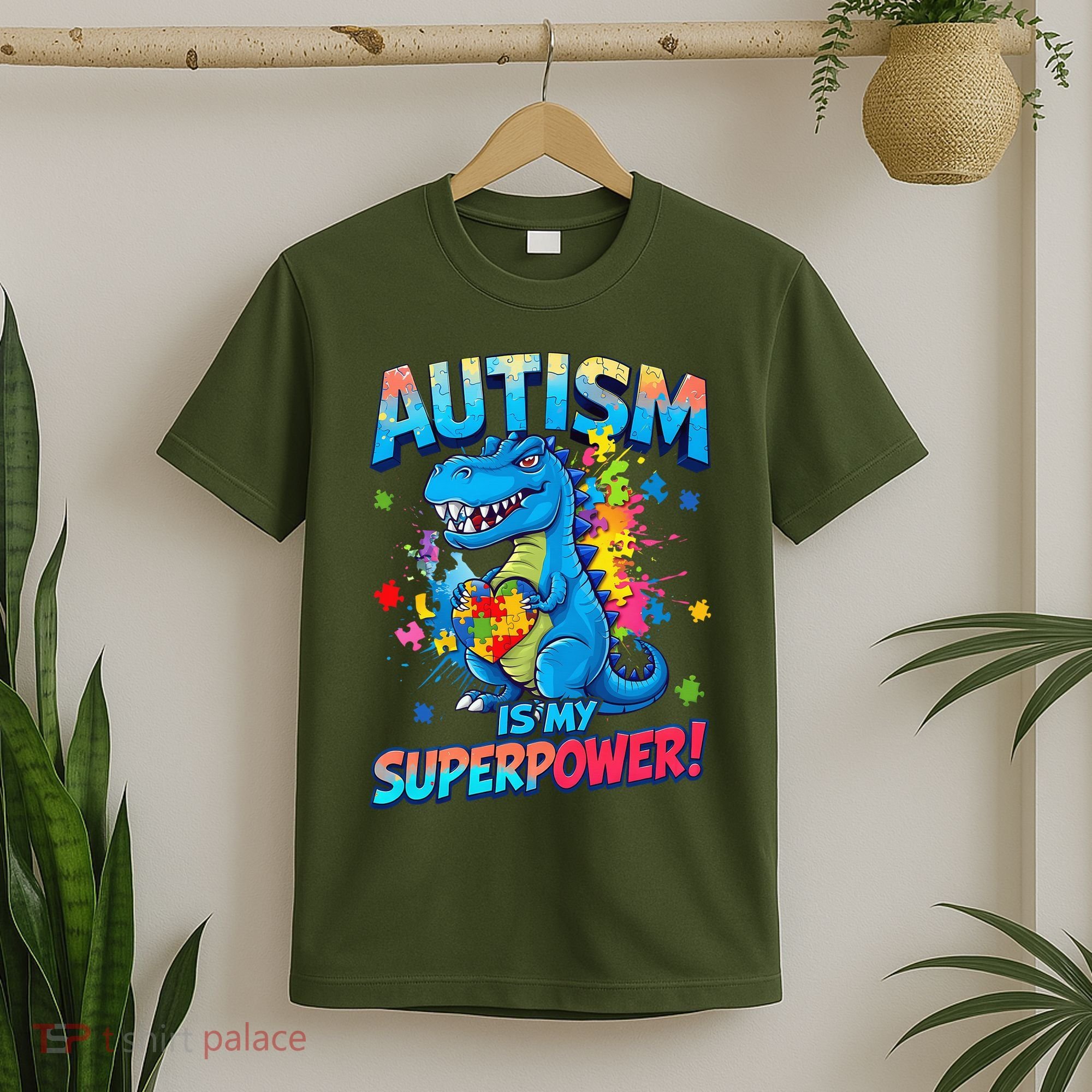 Autism Is My Superpower Dinosaur Autism Awareness T-Shirt