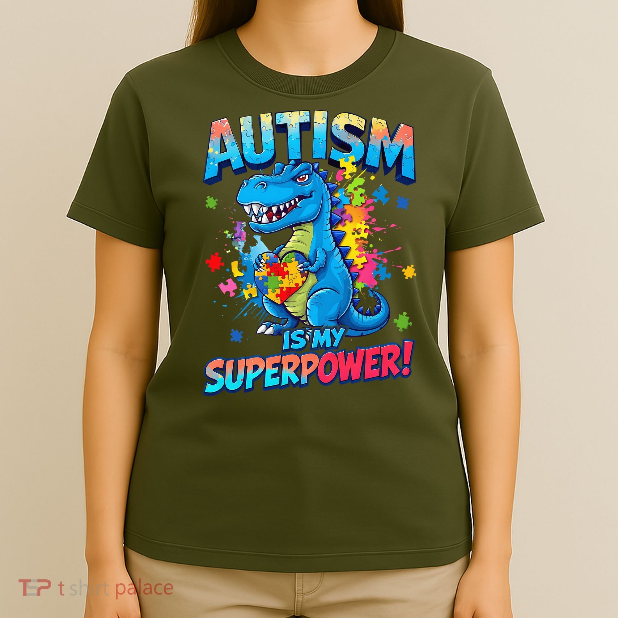 Autism Is My Superpower Dinosaur Autism Awareness T-Shirt