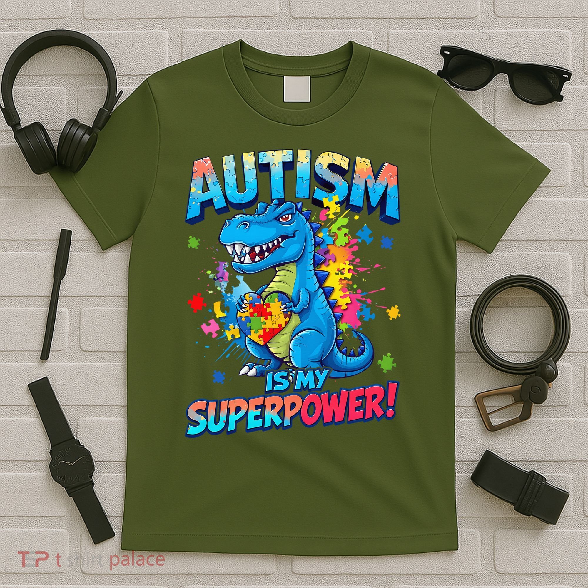 Autism Is My Superpower Dinosaur Autism Awareness T-Shirt