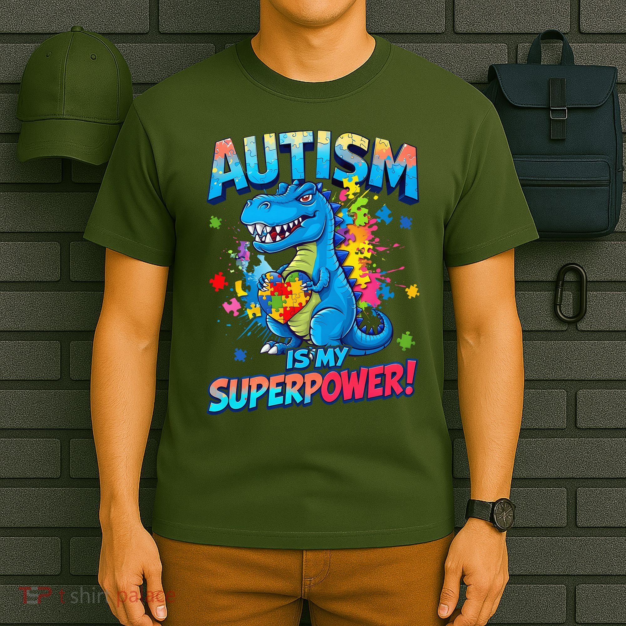 Autism Is My Superpower Dinosaur Autism Awareness T-Shirt