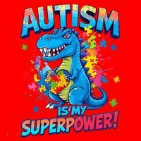 Autism Is My Superpower Dinosaur Autism Awareness Santa Hat thumb 1