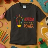 Autism Is My Power Autism Awareness Kids T-Shirt thumb 3