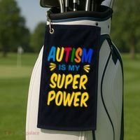 Autism Is My Super Power Golf Towel thumb 2