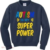 Autism Is My Super Power Kids Sweatshirt thumb 0