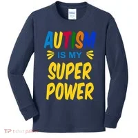 Autism Is My Super Power Kids Long Sleeve Shirt thumb 0