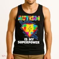 Autism Is My Super Power Superhero Gift Autism Awareness Funny Gift Tank Top thumb 3