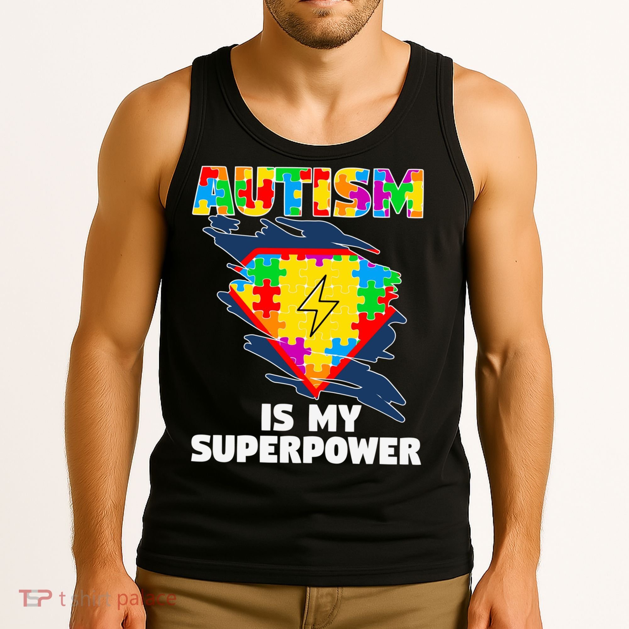 Autism Is My Super Power Superhero Gift Autism Awareness Funny Gift Tank Top