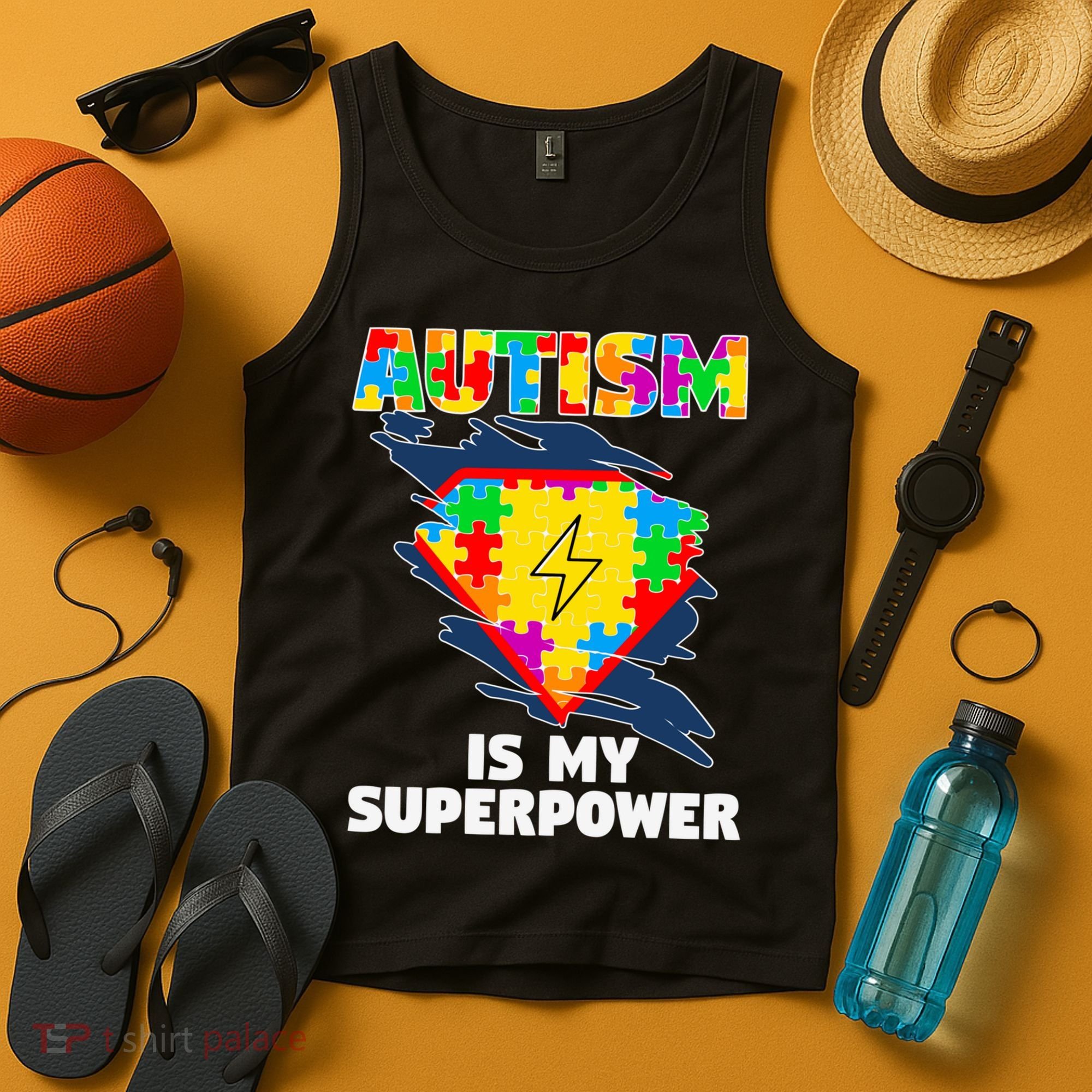 Autism Is My Super Power Superhero Gift Autism Awareness Funny Gift Tank Top