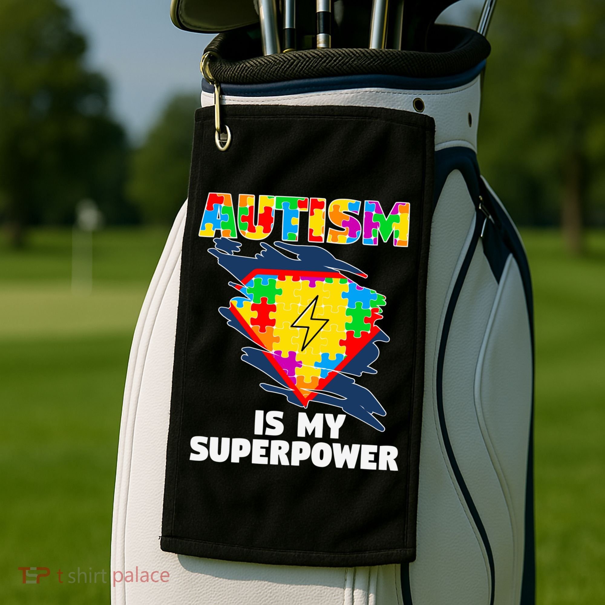 Autism Is My Super Power Superhero Gift Autism Awareness Funny Gift Golf Towel