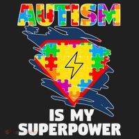 Autism Is My Super Power Superhero Gift Autism Awareness Funny Gift Golf Towel thumb 3