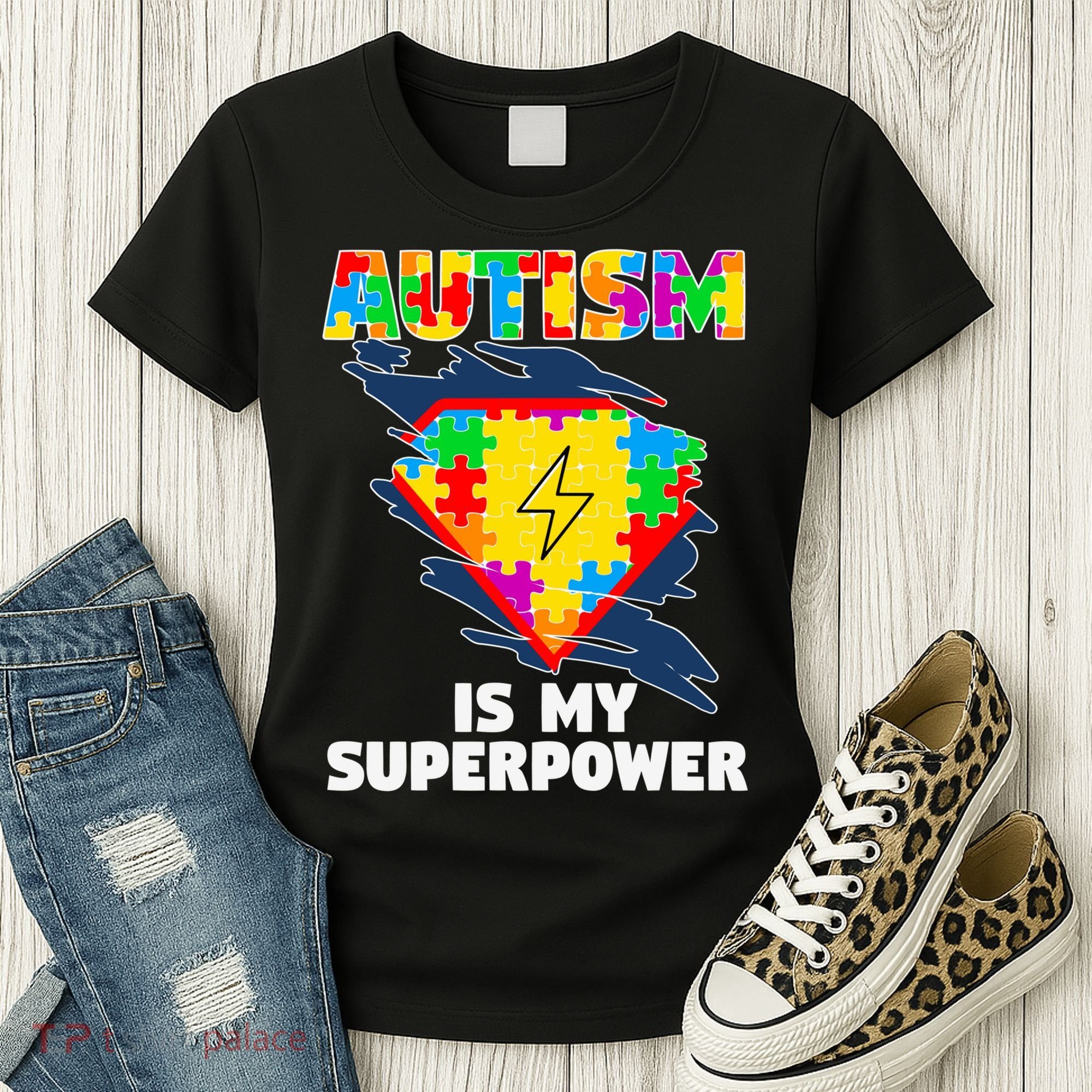 Autism Is My Super Power Superhero Gift Autism Awareness Funny Gift Women's T-Shirt