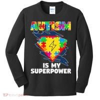 Autism Is My Super Power Superhero Gift Autism Awareness Funny Gift Kids Long Sleeve Shirt thumb 0