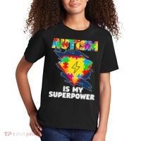 Autism Is My Super Power Superhero Gift Autism Awareness Funny Gift Kids T-Shirt thumb 2