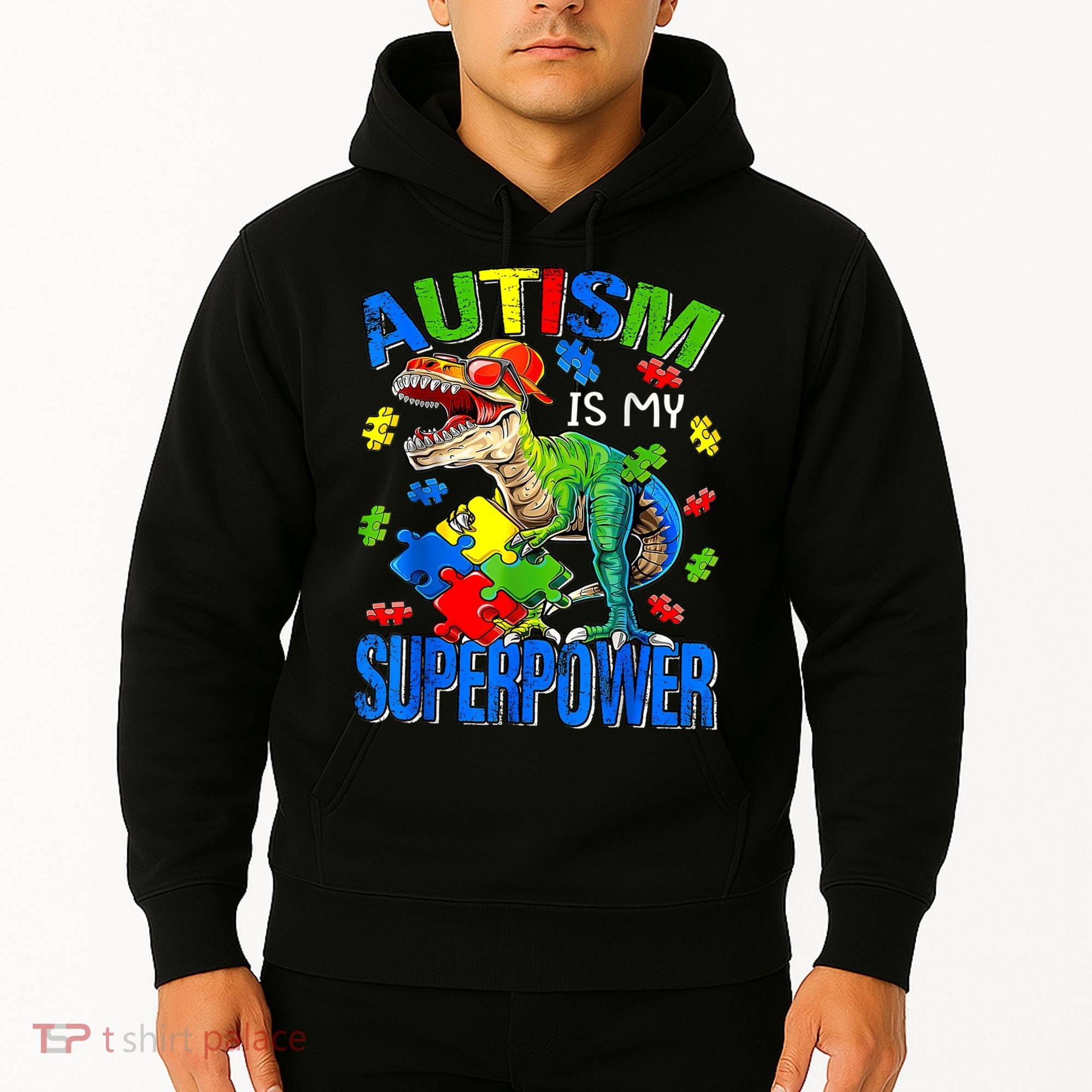 Autism Is My Superpower Autism Awareness Dinosaur Hoodie