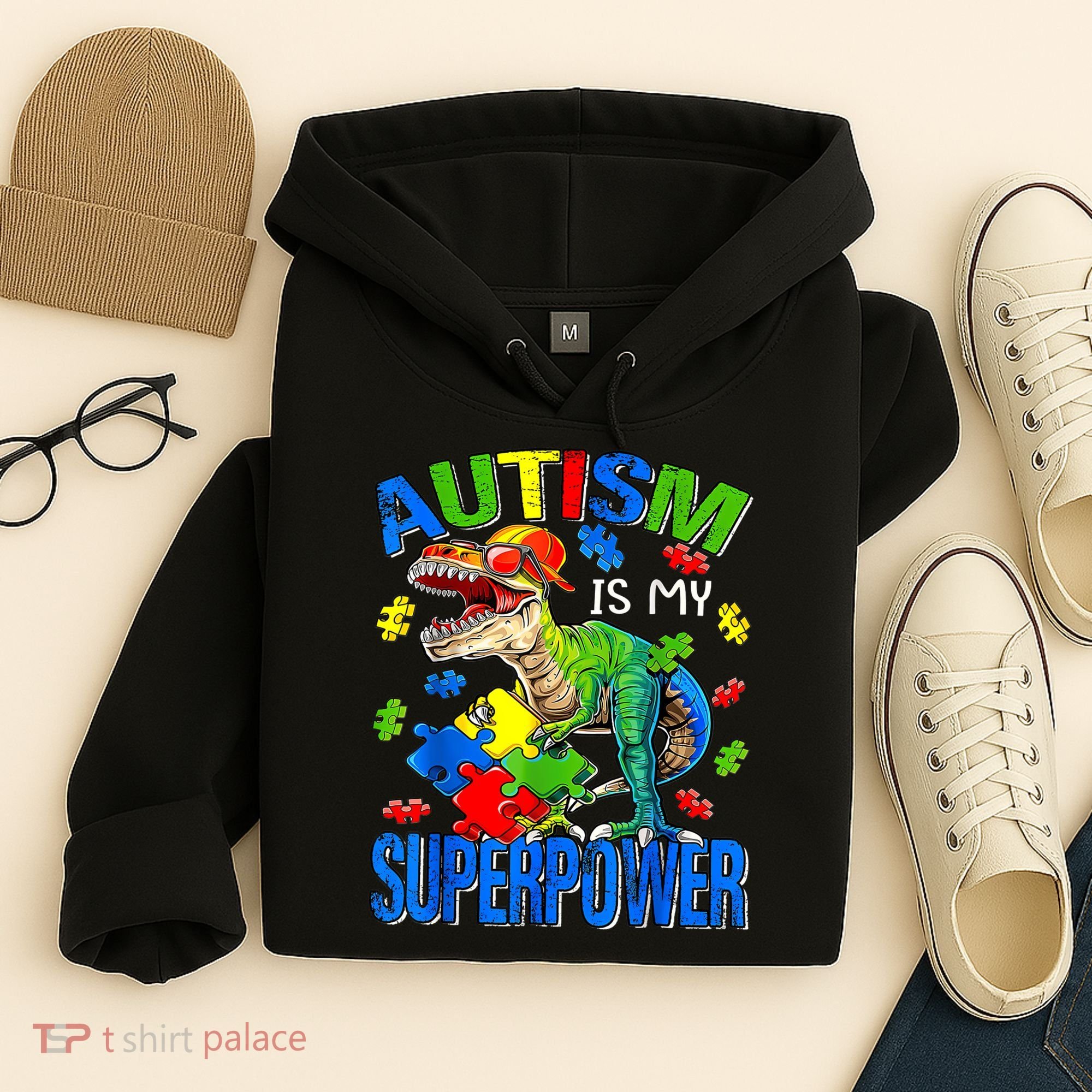 Autism Is My Superpower Autism Awareness Dinosaur Hoodie