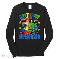 Autism Is My Superpower Autism Awareness Dinosaur Long Sleeve Shirt thumb 0