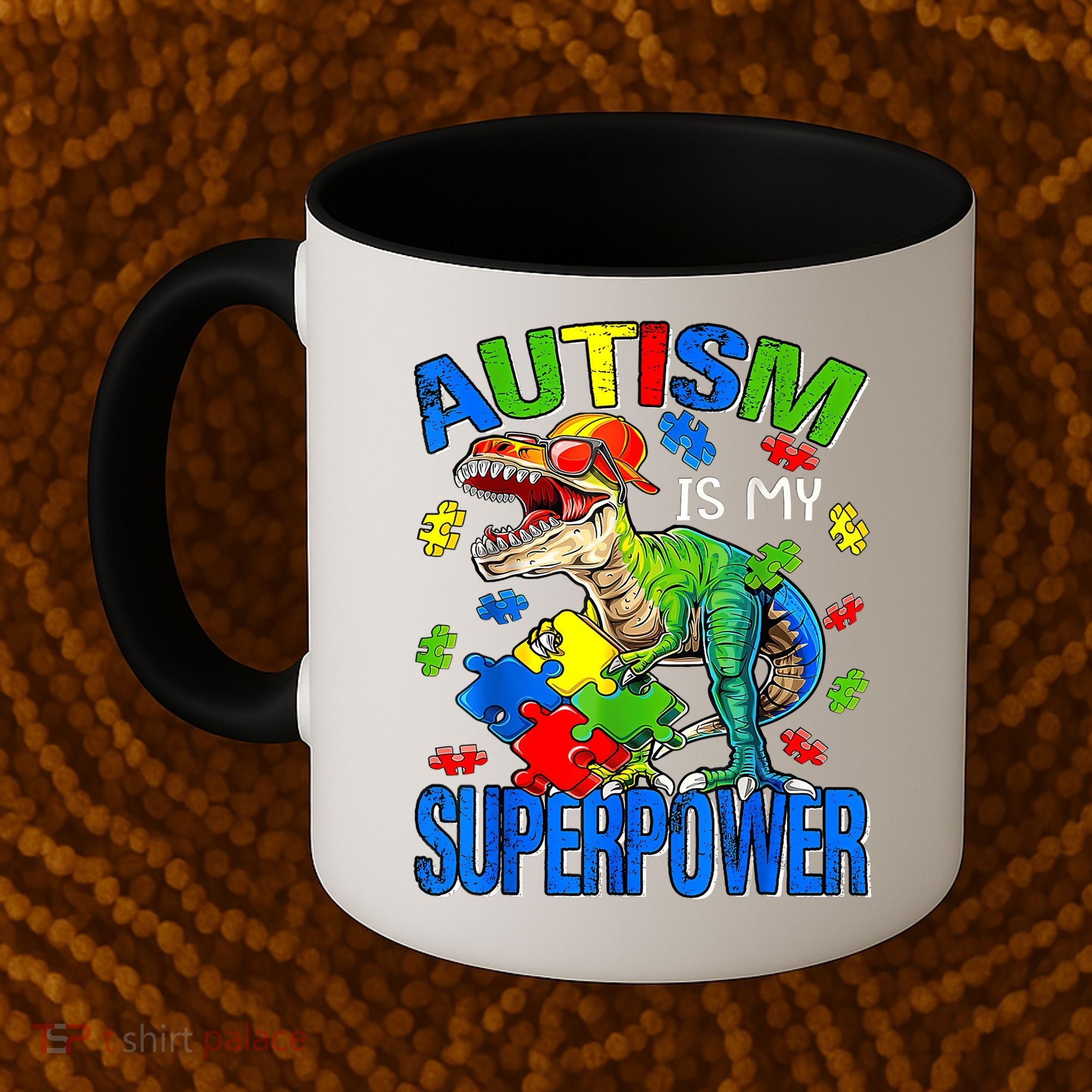 Autism Is My Superpower Autism Awareness Dinosaur Coffee Mug
