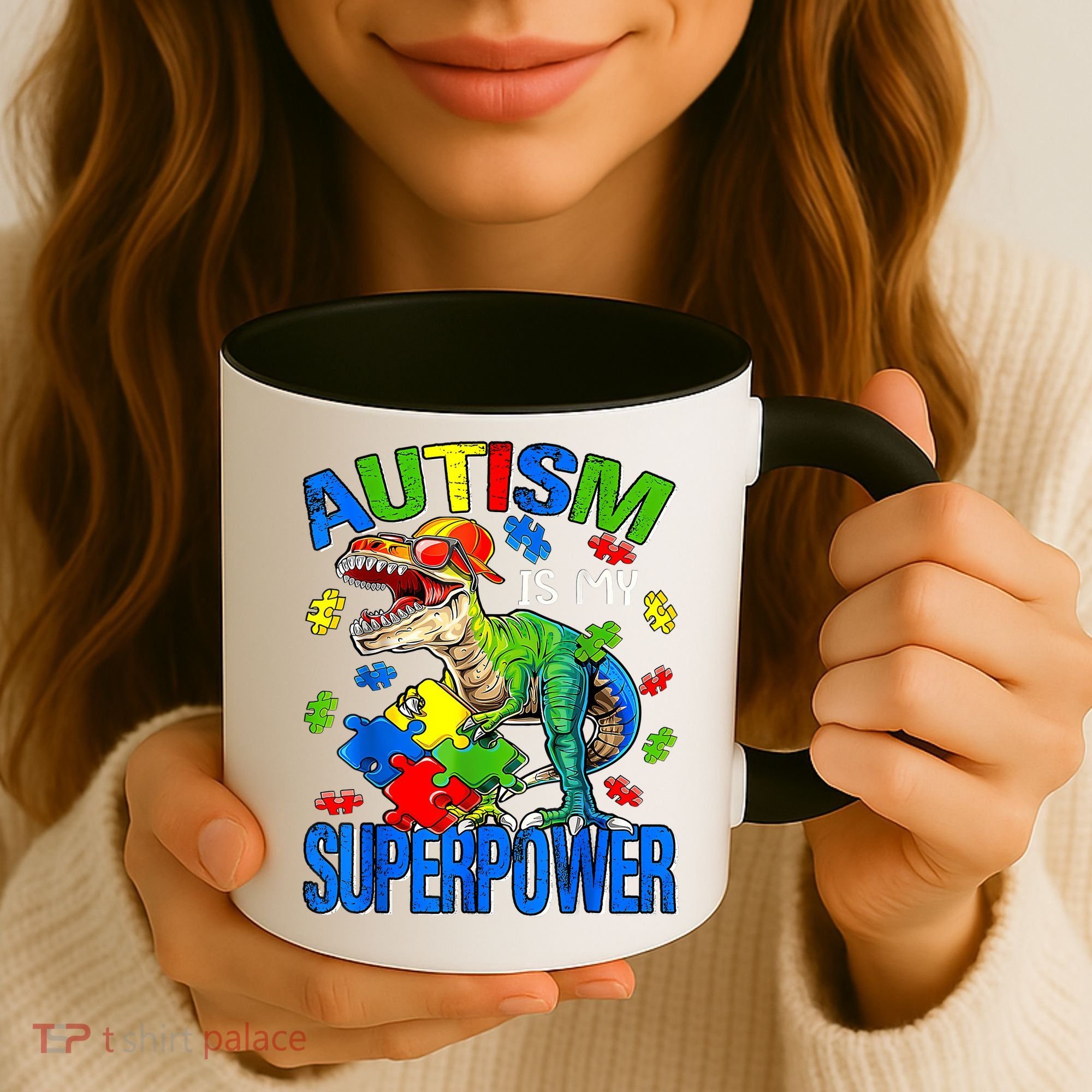Autism Is My Superpower Autism Awareness Dinosaur Coffee Mug
