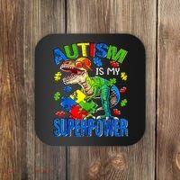 Autism Is My Superpower Autism Awareness Dinosaur Coaster thumb 0