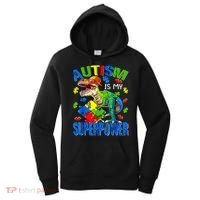 Autism Is My Superpower Autism Awareness Dinosaur Women's Hoodie thumb 0