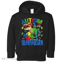 Autism Is My Superpower Autism Awareness Dinosaur Toddler Hoodie thumb 0