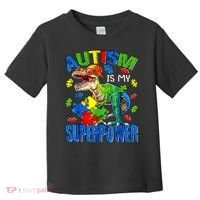 Autism Is My Superpower Autism Awareness Dinosaur Toddler T-Shirt thumb 0