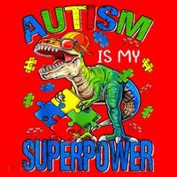 Autism Is My Superpower Autism Awareness Dinosaur Santa Hat thumb 1