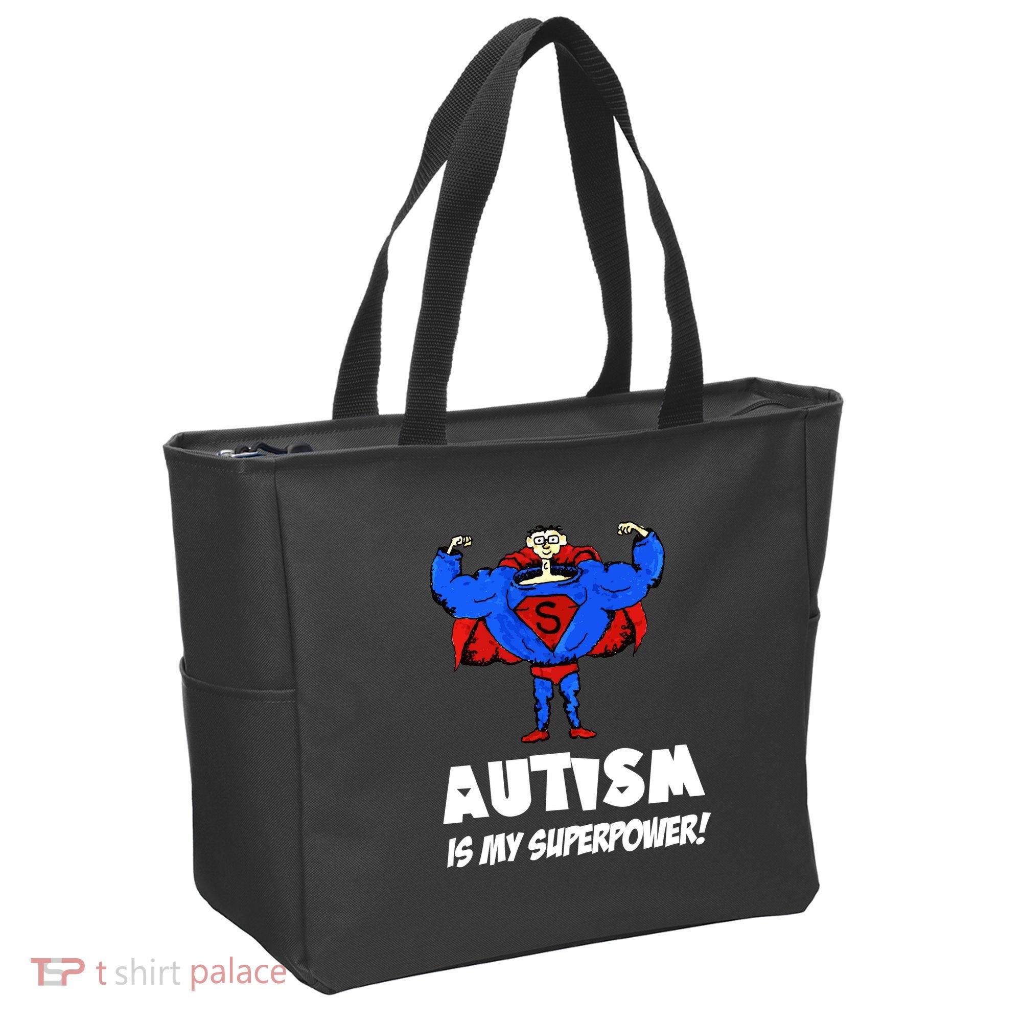 Autism Is My Super Power Hero Tote Bag