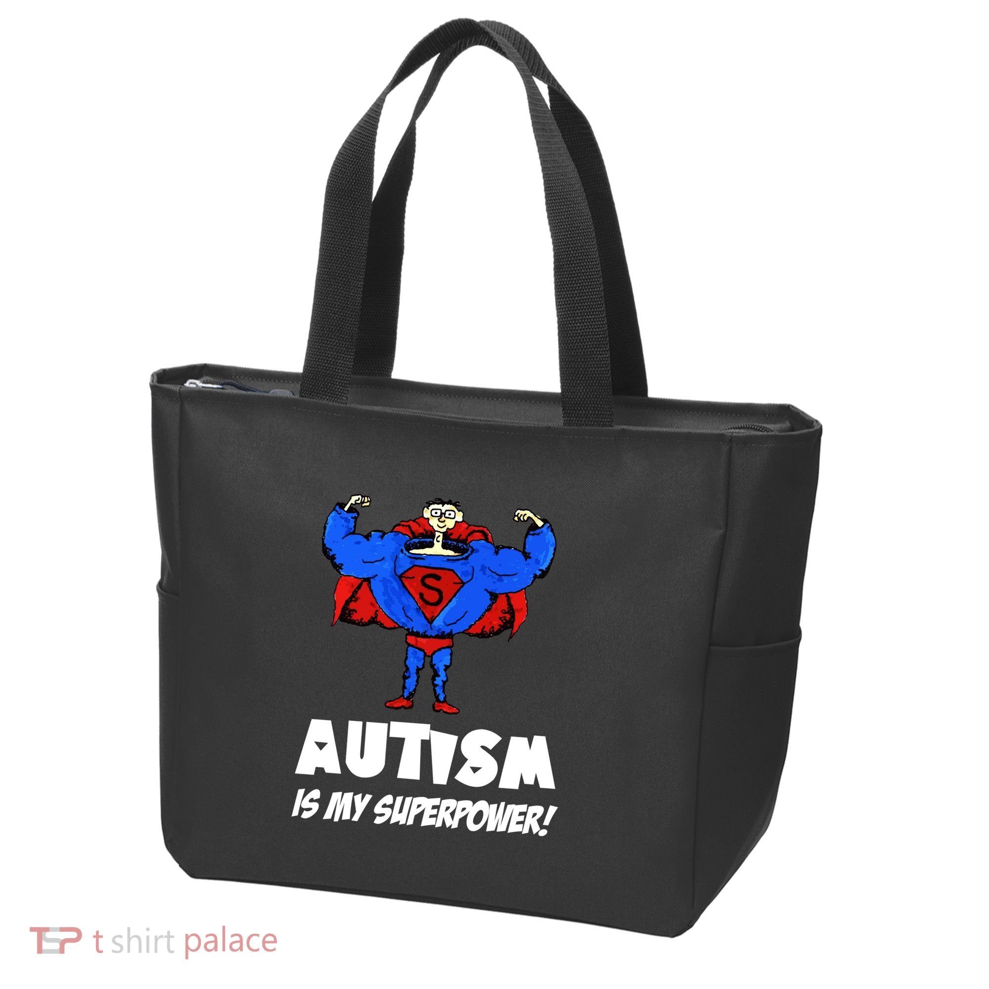 Autism Is My Super Power Hero Tote Bag