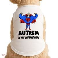 Autism Is My Super Power Hero Doggie Tank thumb 0