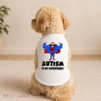 Autism Is My Super Power Hero Doggie Tank thumb 2