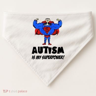 Autism Is My Super Power Hero USA-Made Doggie Bandana