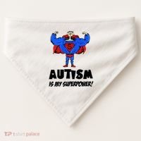 Autism Is My Super Power Hero USA-Made Doggie Bandana thumb 0