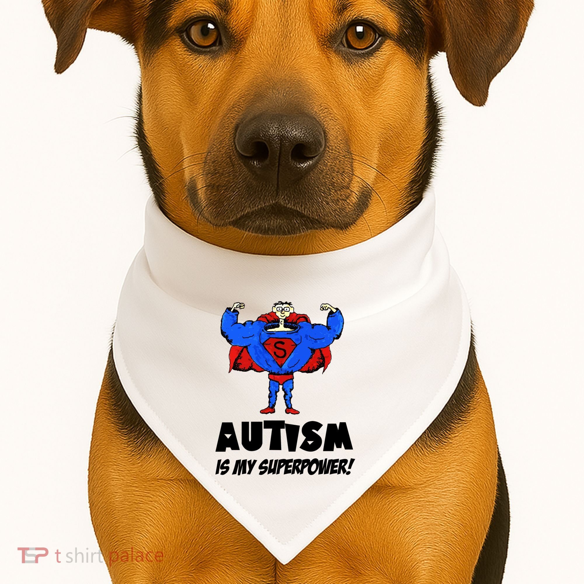 Autism Is My Super Power Hero USA-Made Doggie Bandana
