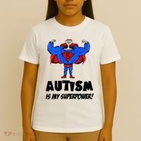 Autism Is My Super Power Hero T-Shirt thumb 4