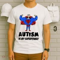Autism Is My Super Power Hero T-Shirt thumb 6