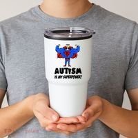 Autism Is My Super Power Hero Tumbler thumb 2