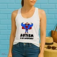Autism Is My Super Power Hero Women's Tank Top thumb 2